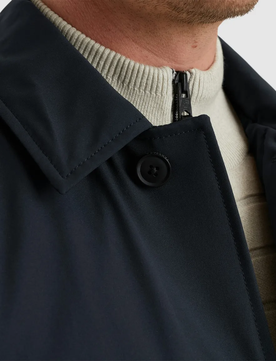 Vanguard jas lang donkerblauw effen normale fit