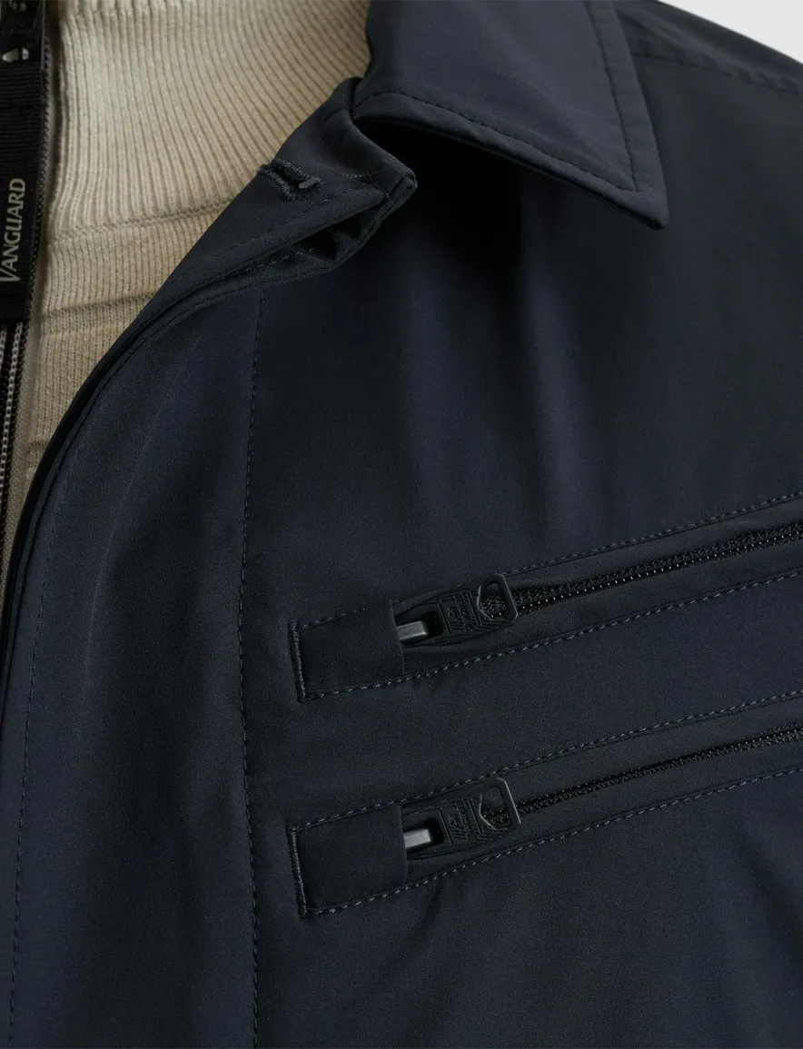Vanguard jas lang donkerblauw effen normale fit