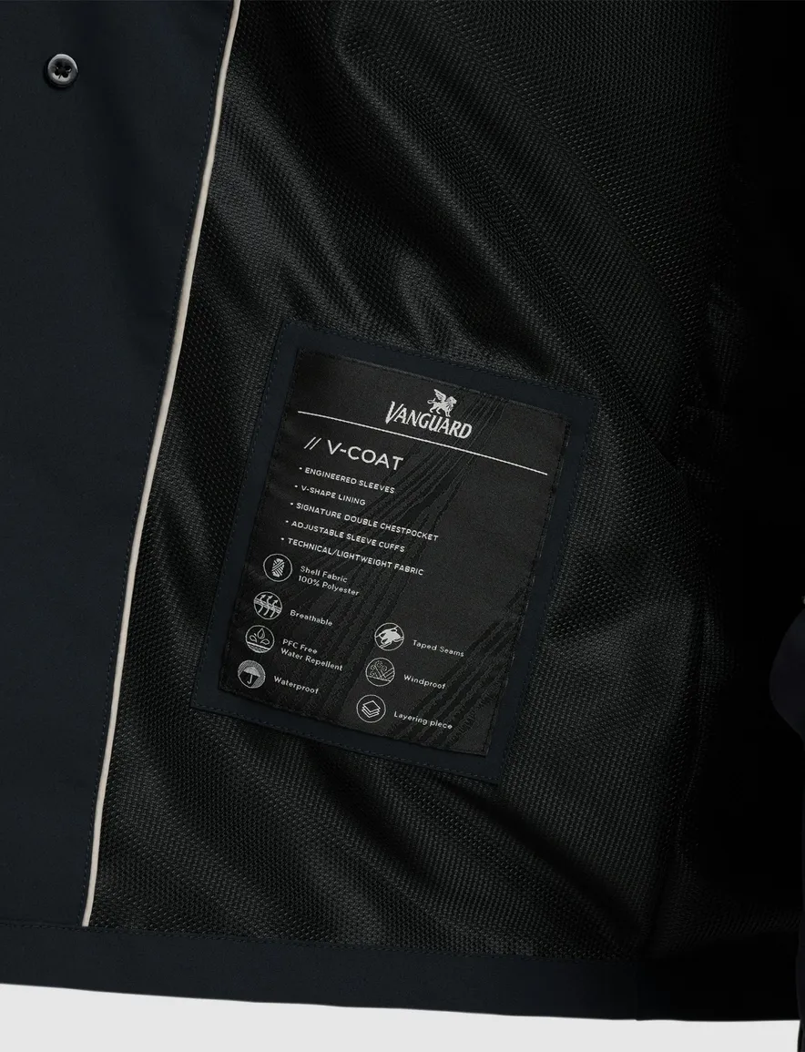 Vanguard jas lang donkerblauw effen normale fit