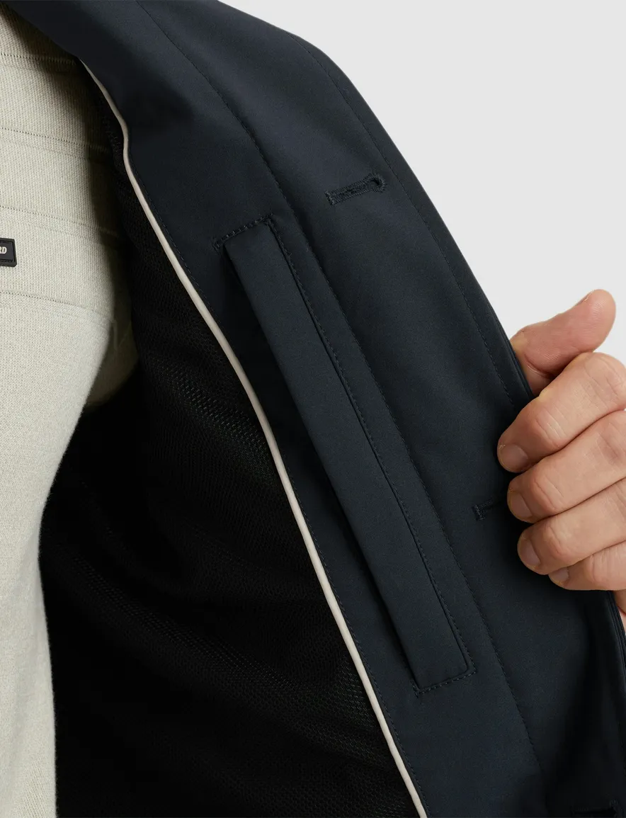 Vanguard jas lang donkerblauw effen normale fit