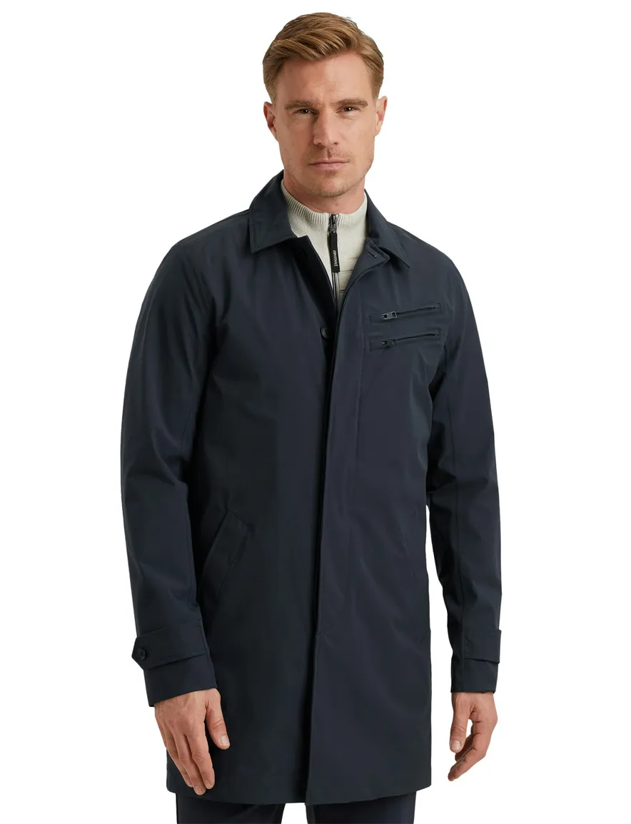 Vanguard jas lang donkerblauw effen normale fit
