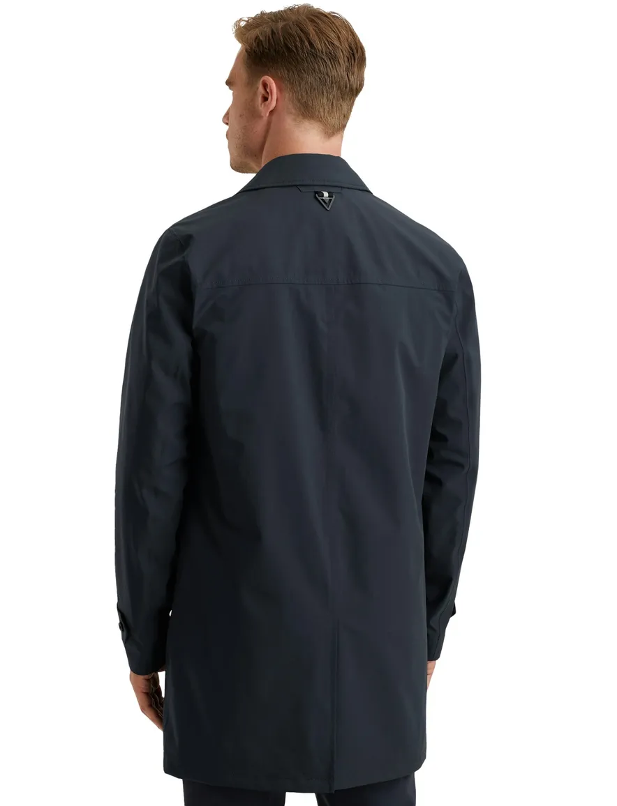 Vanguard jas lang donkerblauw effen normale fit