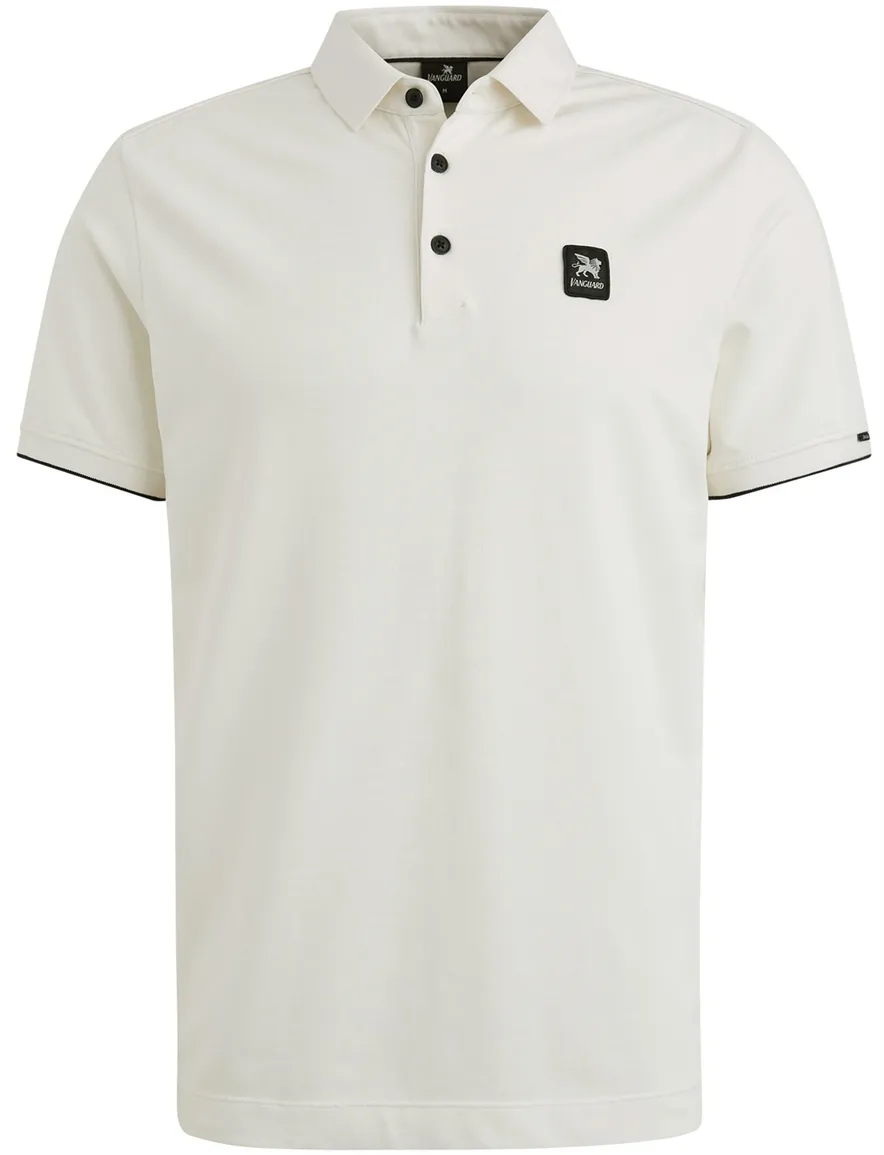 Vanguard korte mouw polo creme pique effen