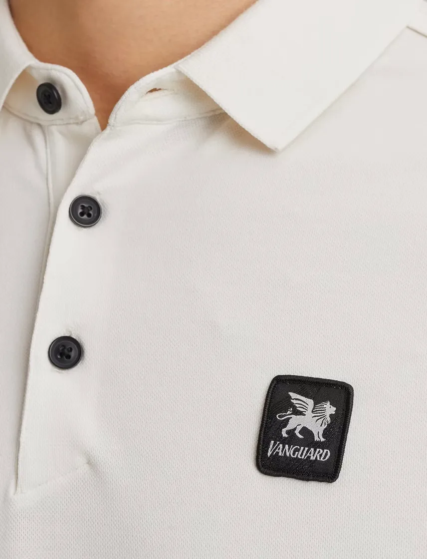 Vanguard korte mouw polo creme pique effen