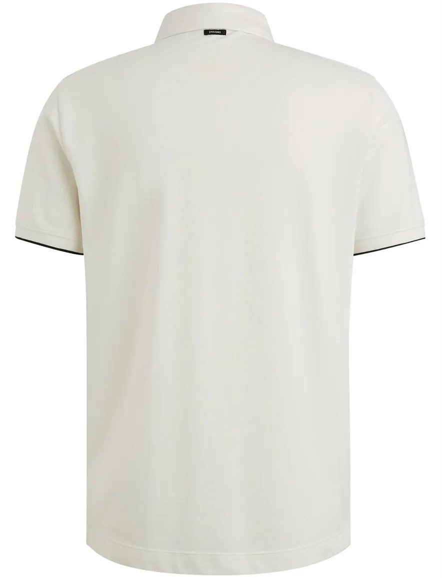 Vanguard korte mouw polo creme pique effen