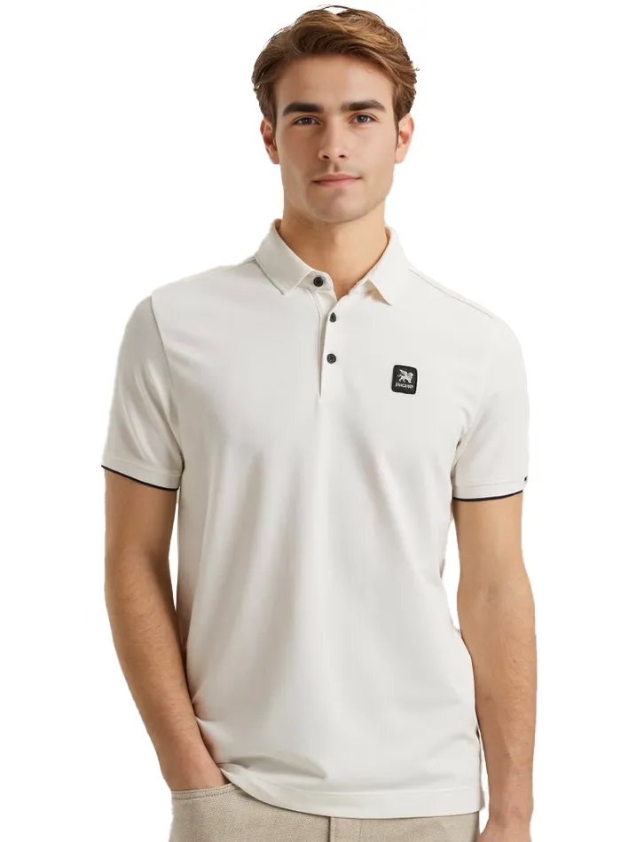 Vanguard korte mouw polo creme pique effen
