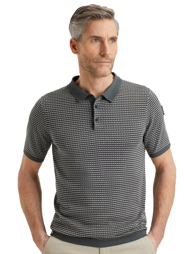 Vanguard korte mouw polo grijs geprint katoen