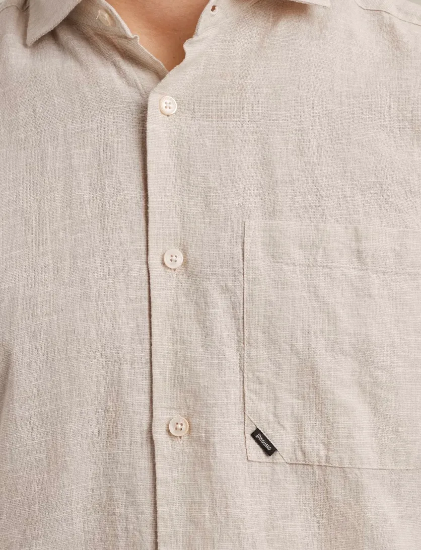 Vanguard casual overhemd korte mouw beige