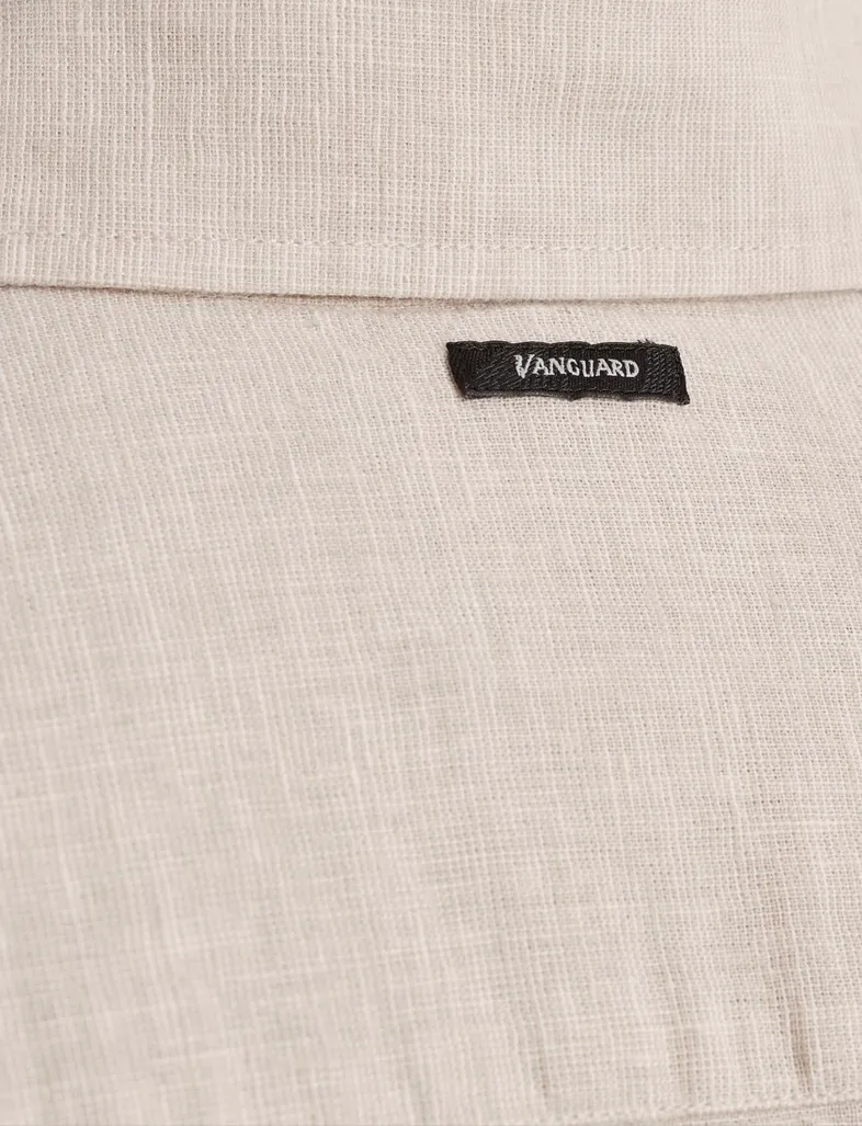 Vanguard casual overhemd korte mouw beige