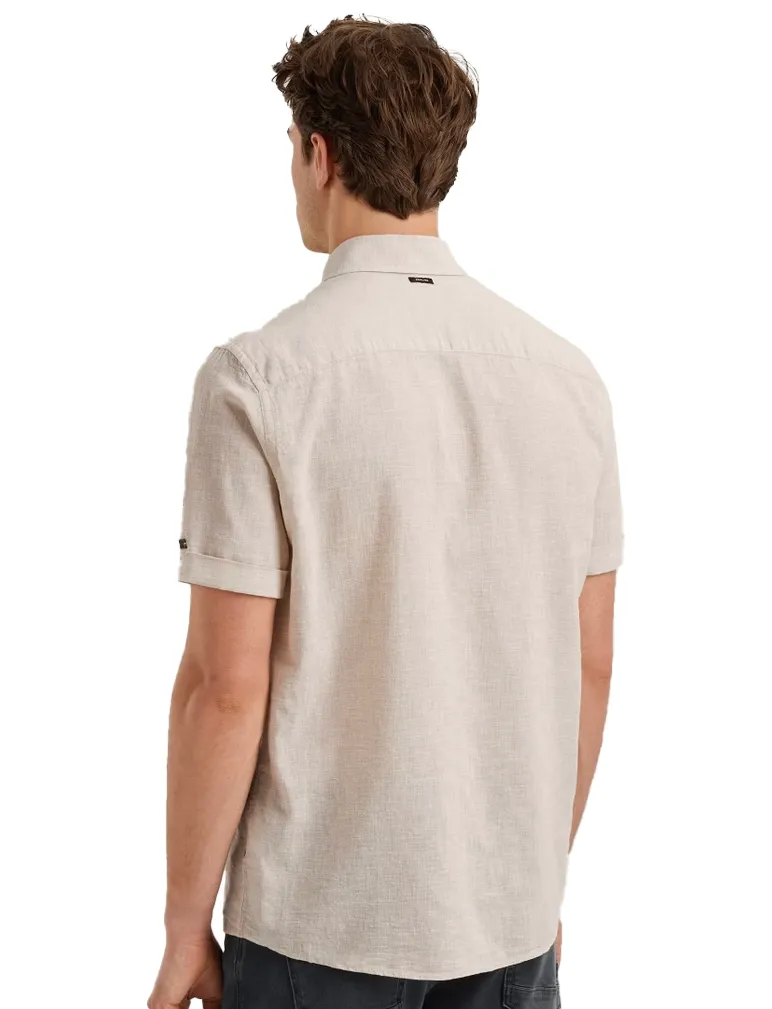 Vanguard casual overhemd korte mouw beige