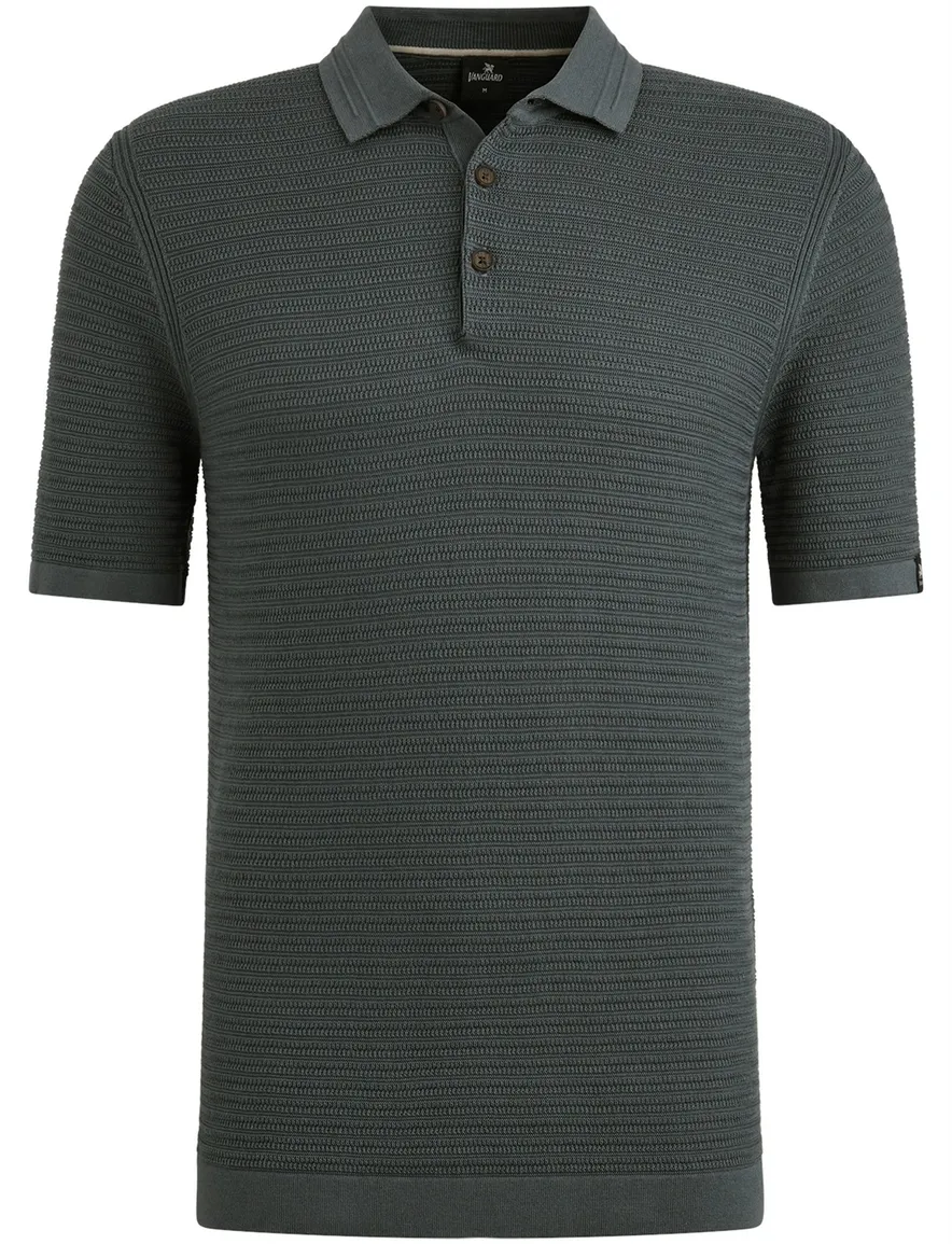 Vanguard polo grijs gebreid katoen