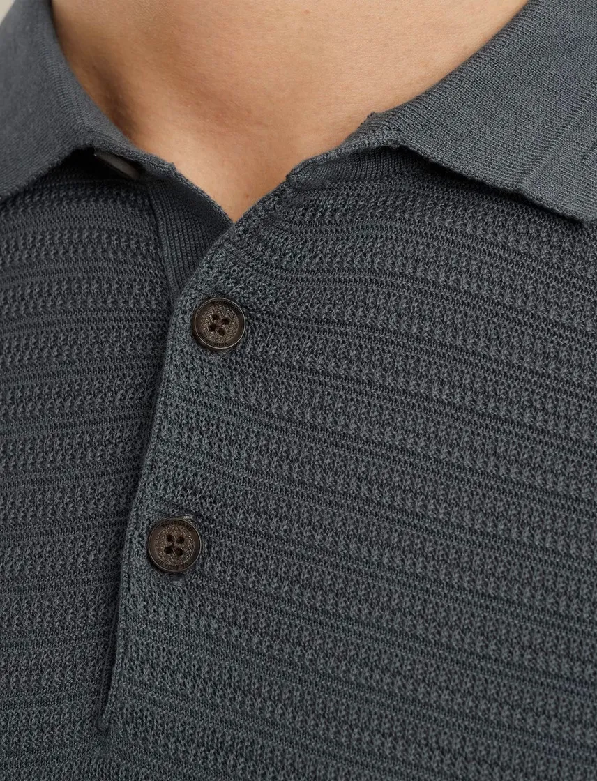 Vanguard polo grijs gebreid katoen
