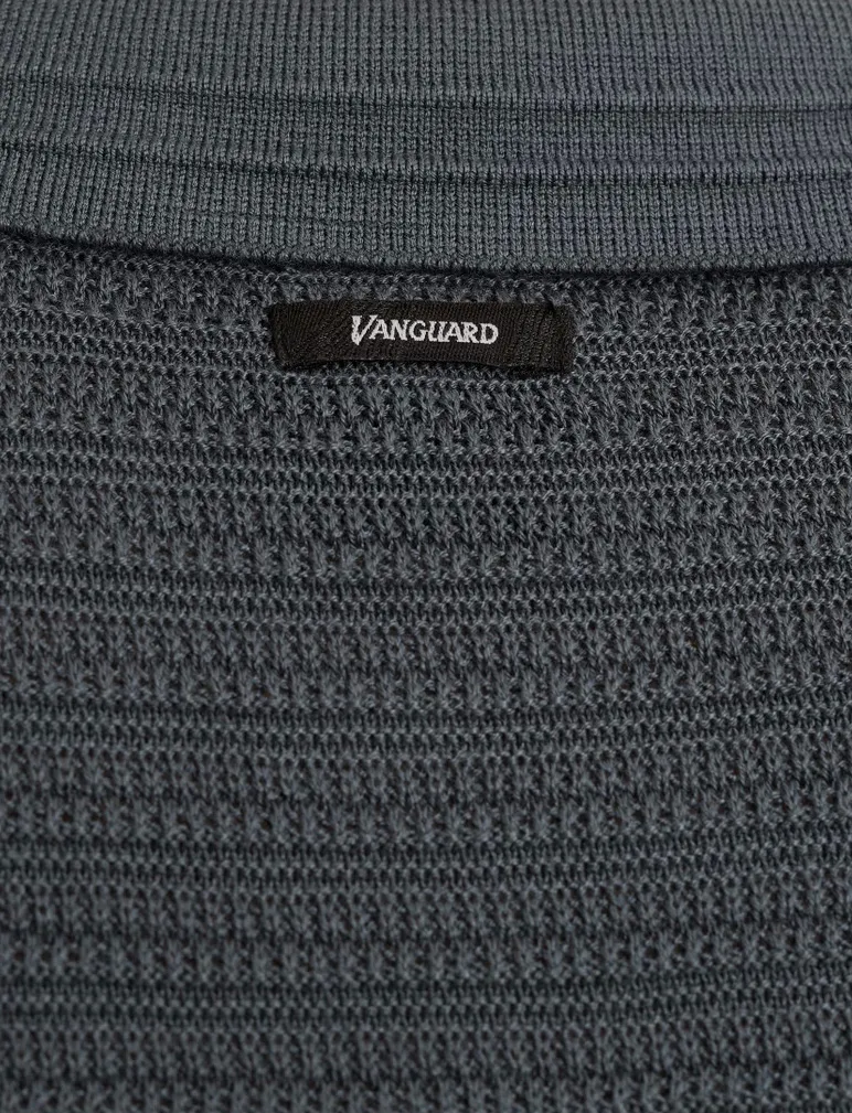 Vanguard polo grijs gebreid katoen