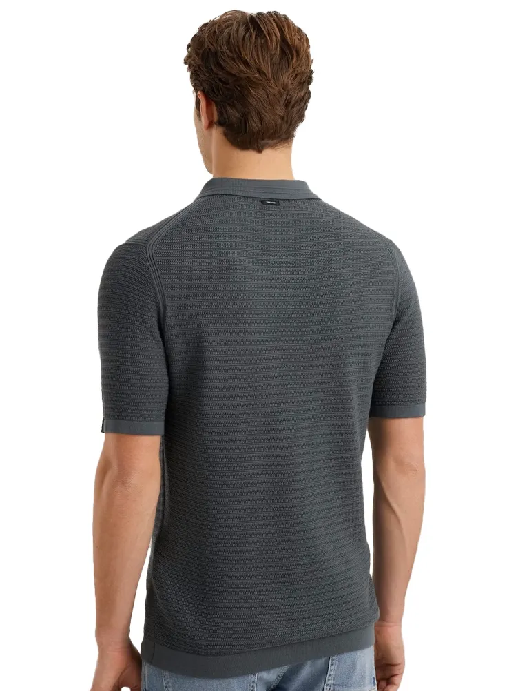Vanguard polo grijs gebreid katoen