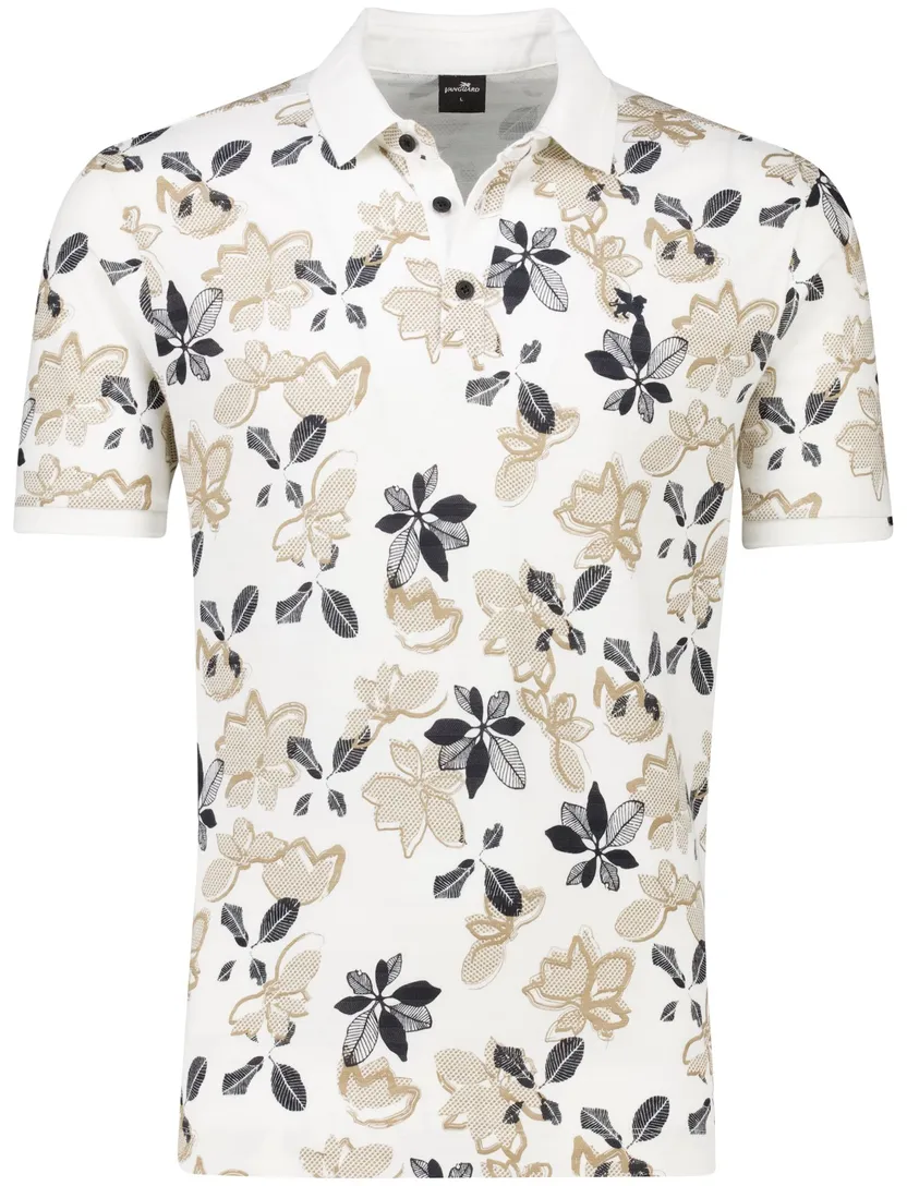 katoenen Vanguard polo beige geprint normale fit