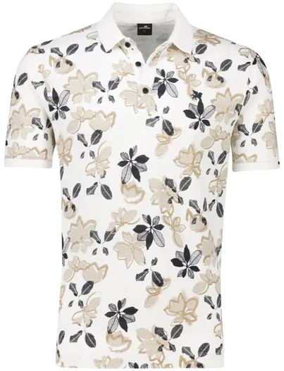 Vanguard Vanguard polo beige geprint normale fit katoen