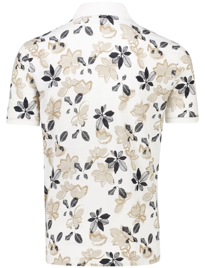 katoenen Vanguard polo beige geprint normale fit