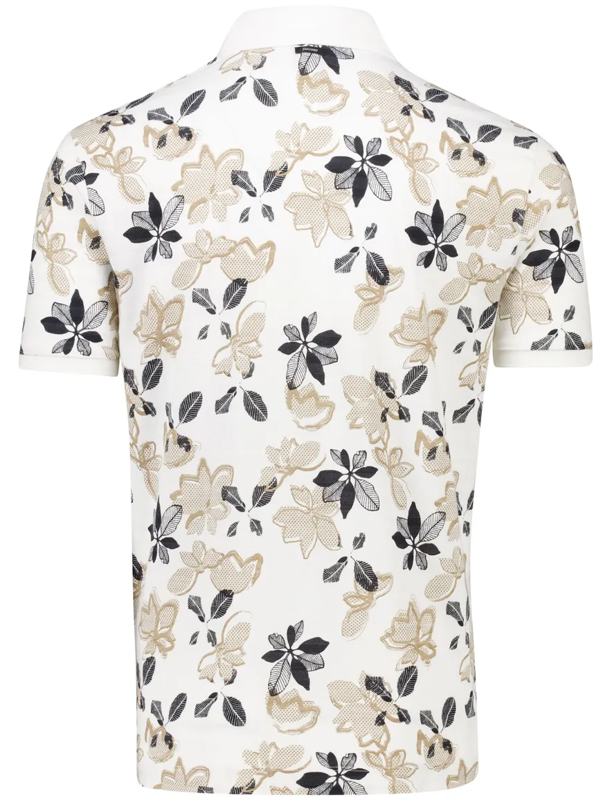 Vanguard polo beige geprint normale fit katoen