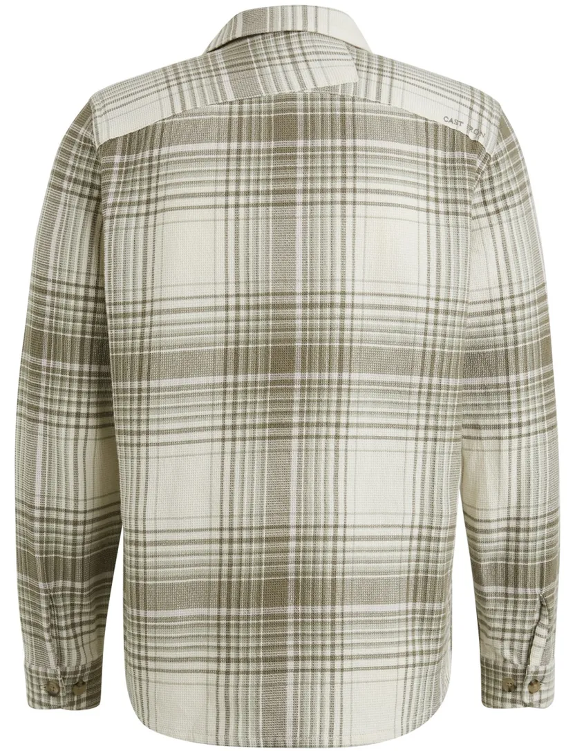 katoenen Cast Iron overshirt beige geruit normale fit