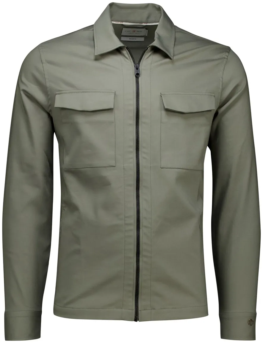 Cast Iron Overshirt groen met rits