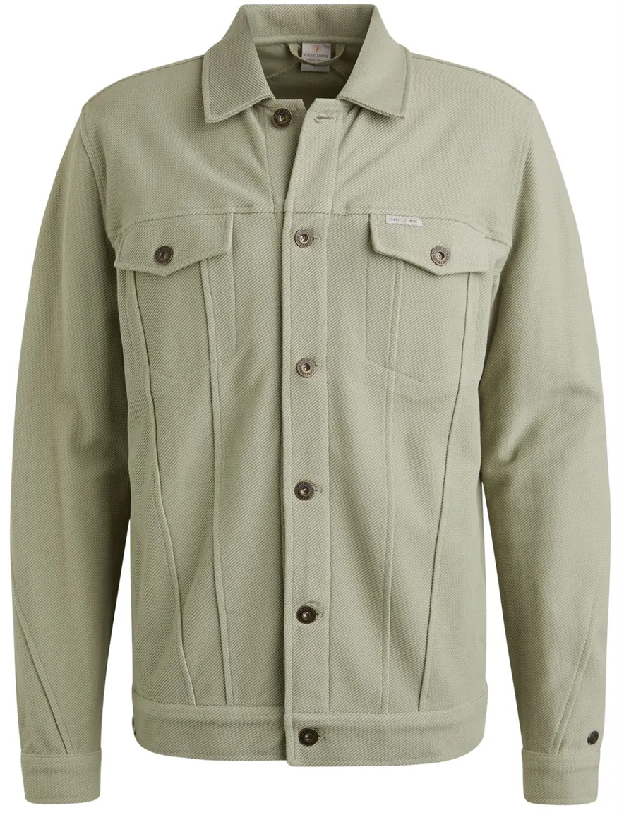 Cast Iron overshirt groen effen