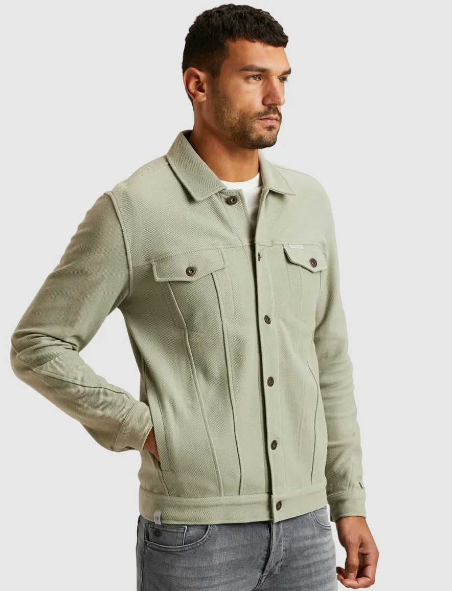 Cast Iron overshirt groen effen