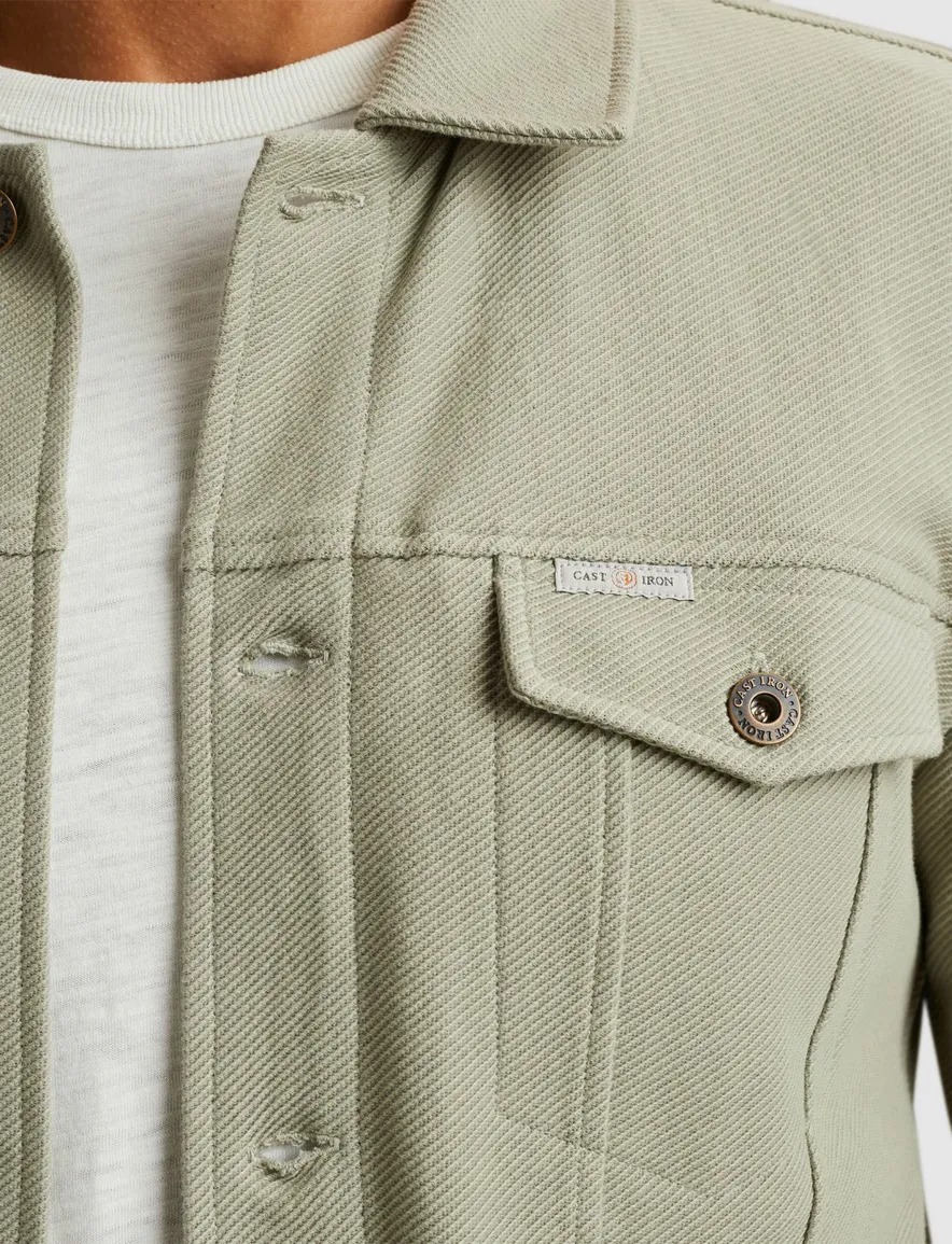 Cast Iron overshirt groen effen