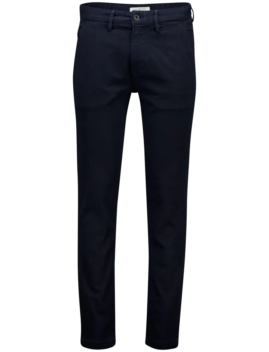 Cast Iron chino donkerblauw effen normale fit katoen