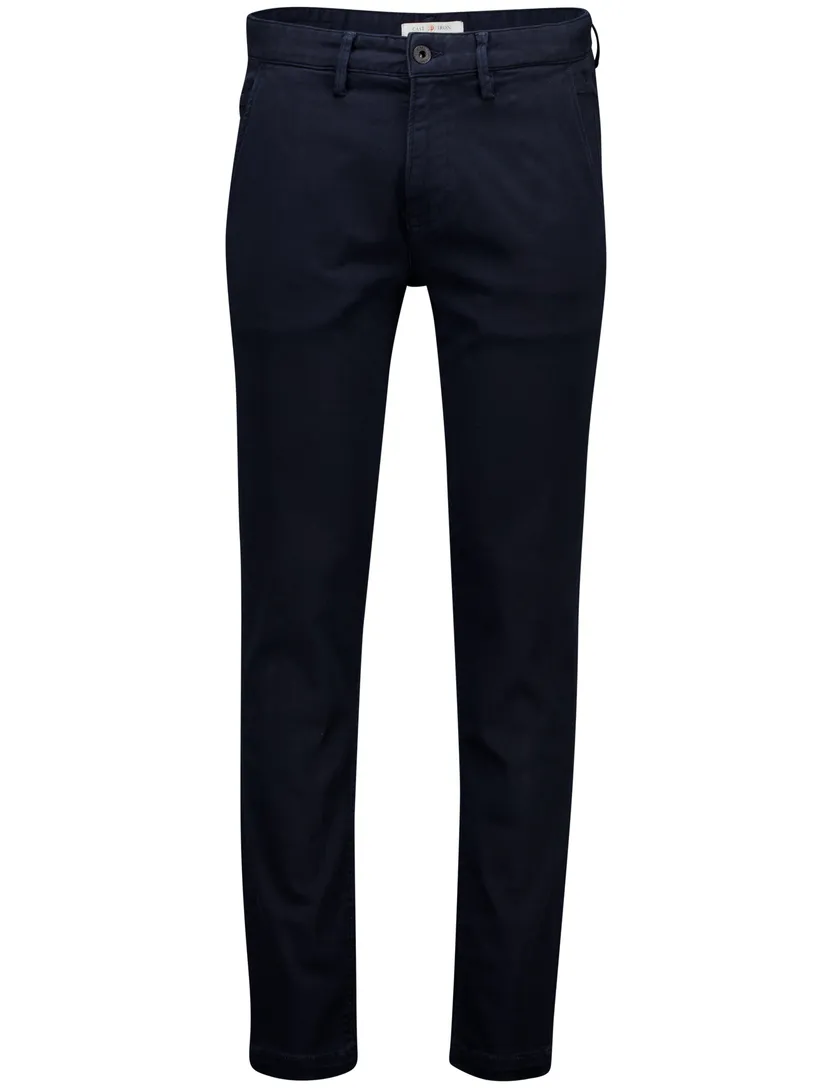 katoenen Cast Iron chino effen donkerblauw normale fit