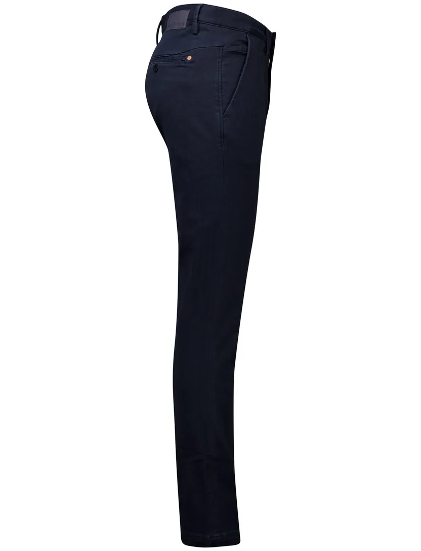 katoenen Cast Iron chino effen donkerblauw normale fit