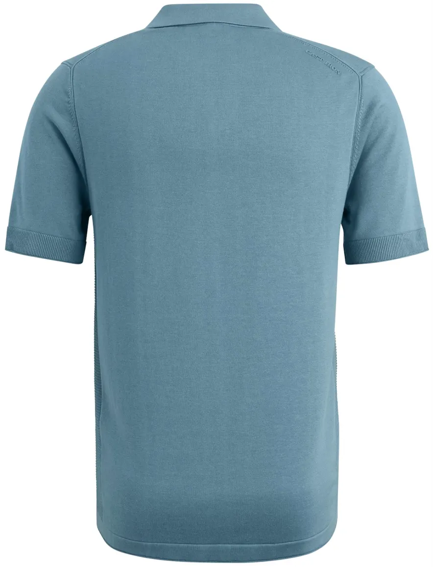 Cast Iron polo blauw effen normale fit