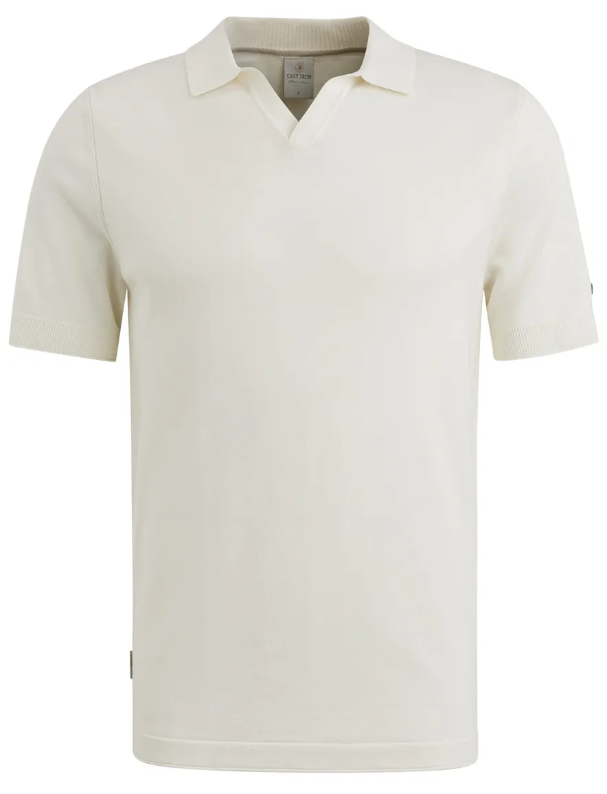 Cast Iron Short effen wit polo katoen normale fit