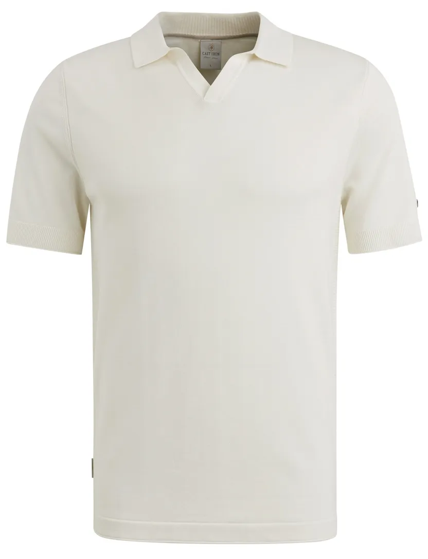 Cast Iron Short wit polo effen katoen normale fit
