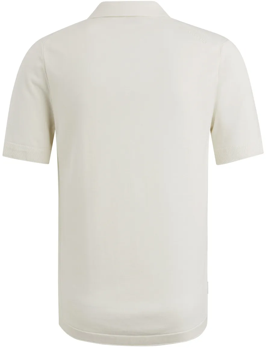 Cast Iron Short effen wit polo katoen normale fit