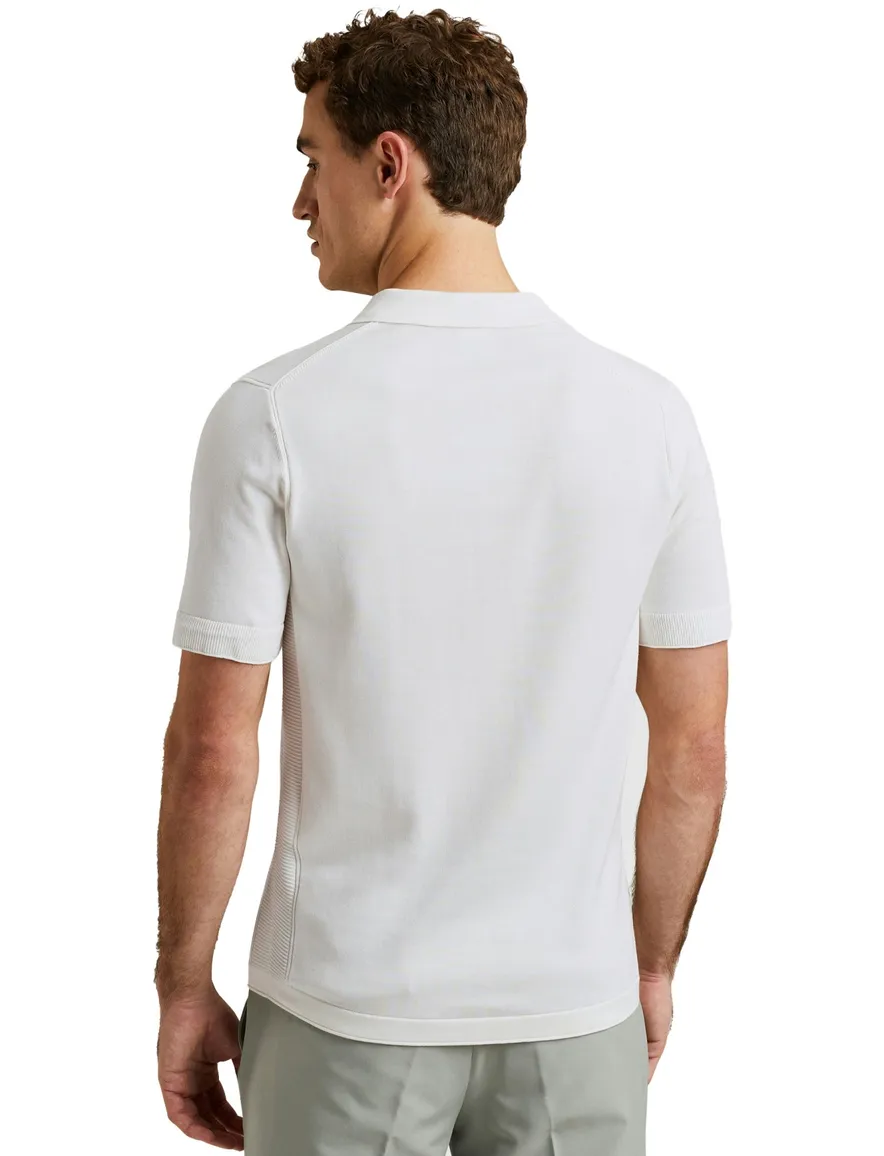 Cast Iron Short effen wit polo katoen normale fit