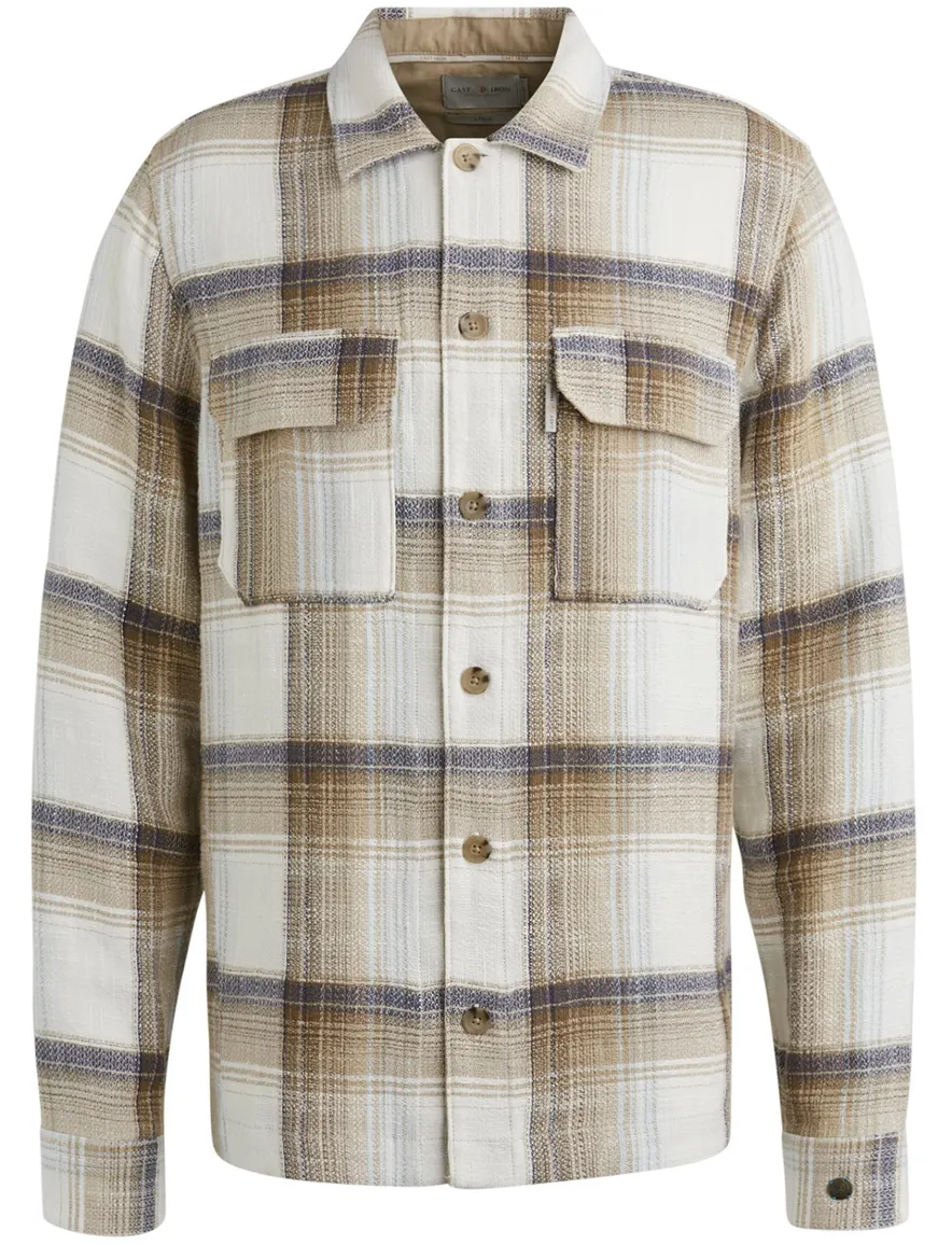 Cast Iron overshirt geruit bruin katoen viscose