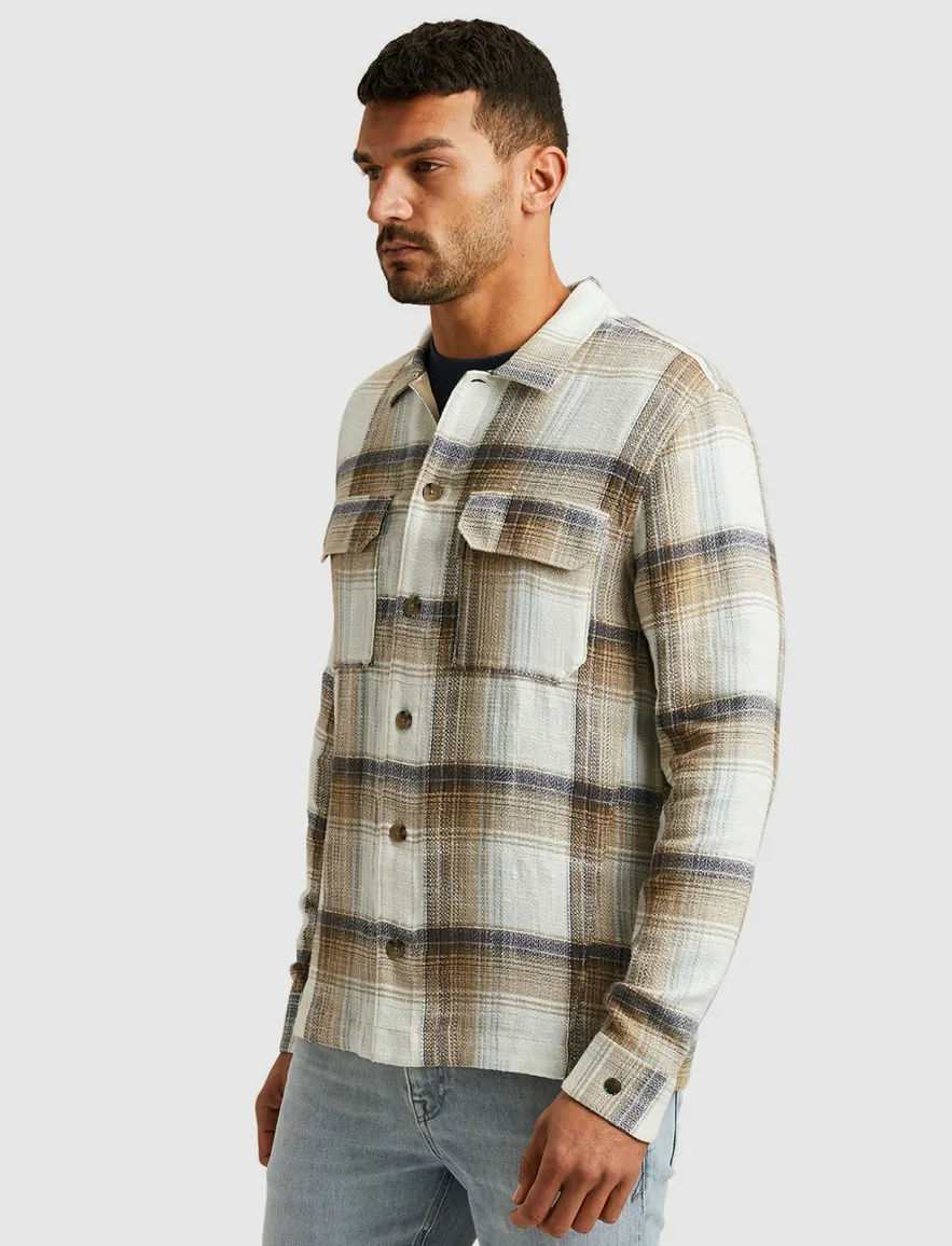 Cast Iron overshirt geruit bruin katoen viscose