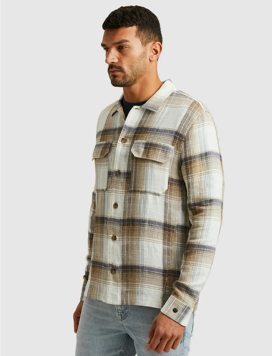 Cast Iron overshirt geruit bruin katoen viscose