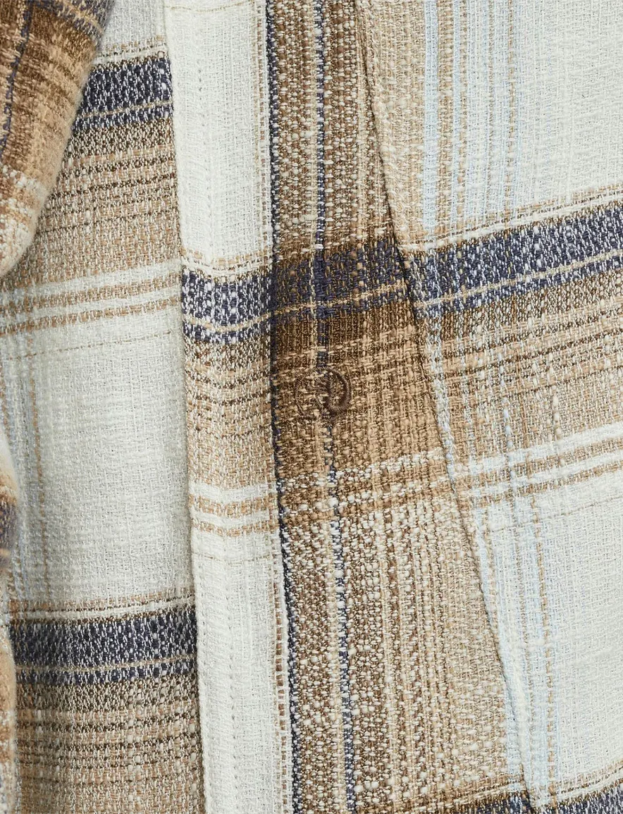 Cast Iron overshirt geruit bruin katoen viscose