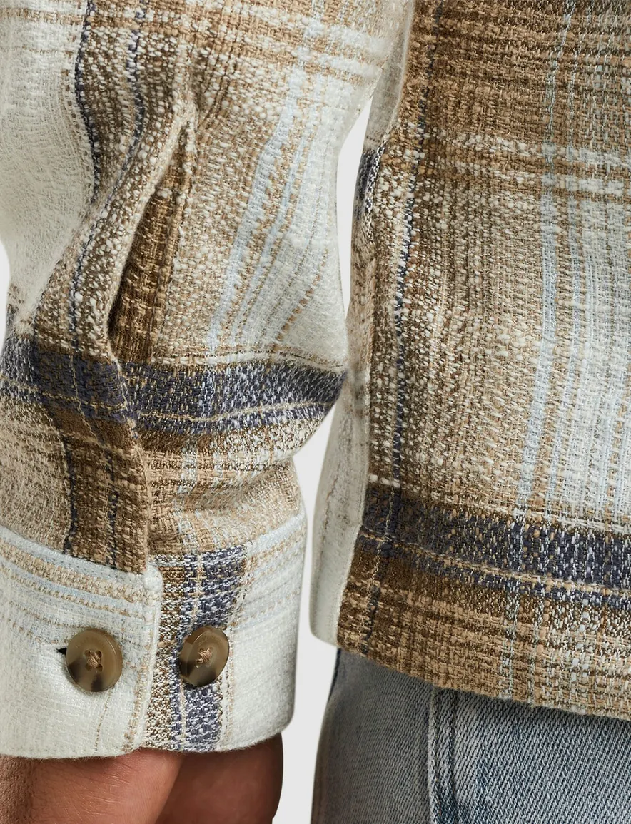 Cast Iron overshirt geruit bruin katoen viscose