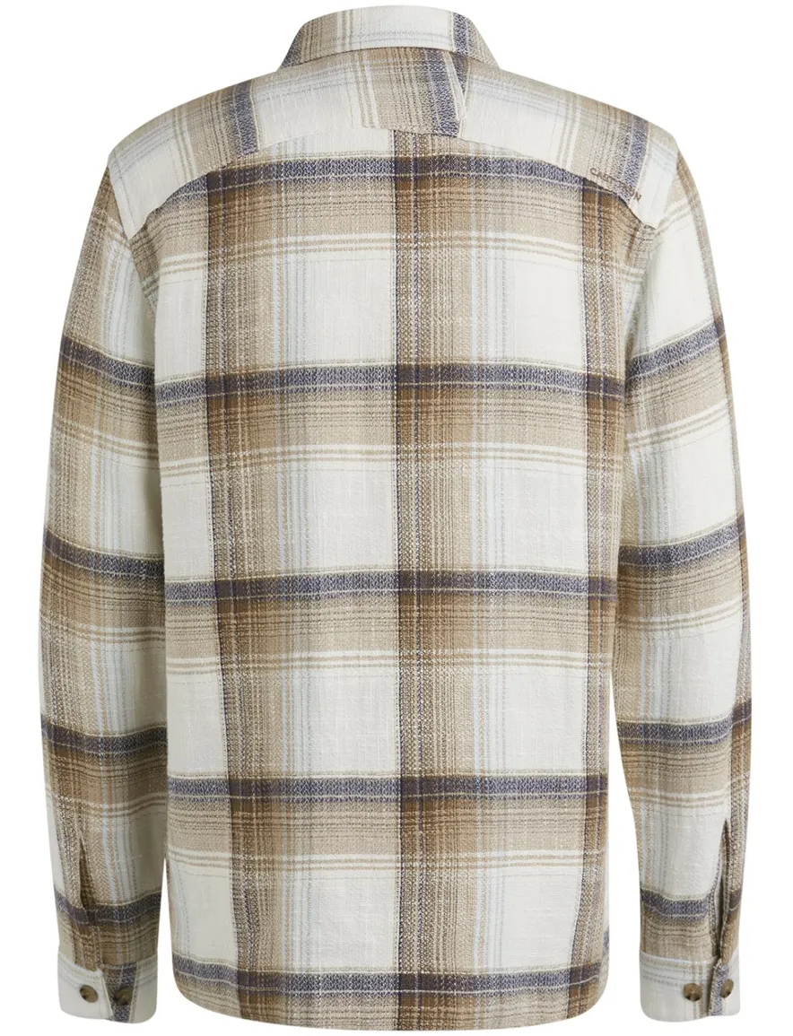 Cast Iron overshirt geruit bruin katoen viscose