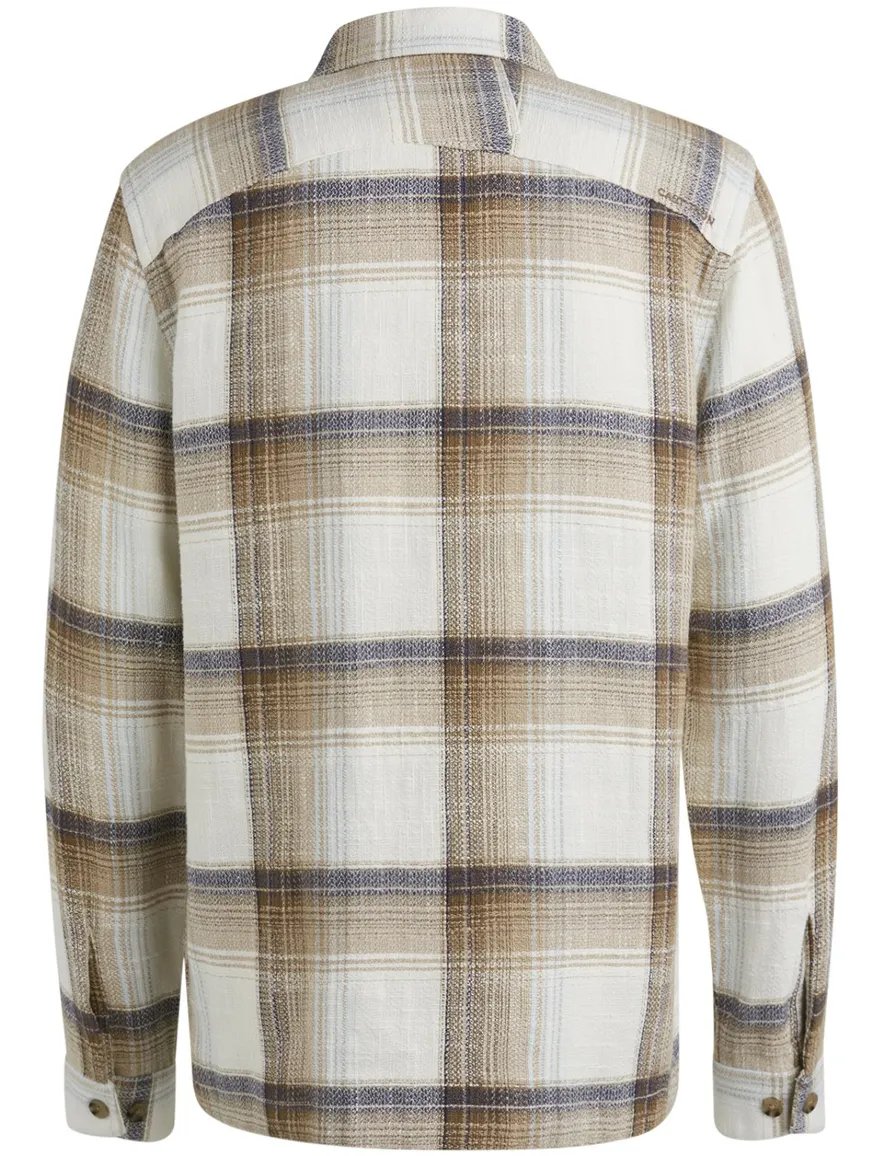 Cast Iron overshirt geruit bruin katoen viscose