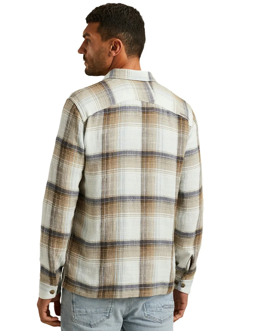 Cast Iron overshirt geruit bruin katoen viscose