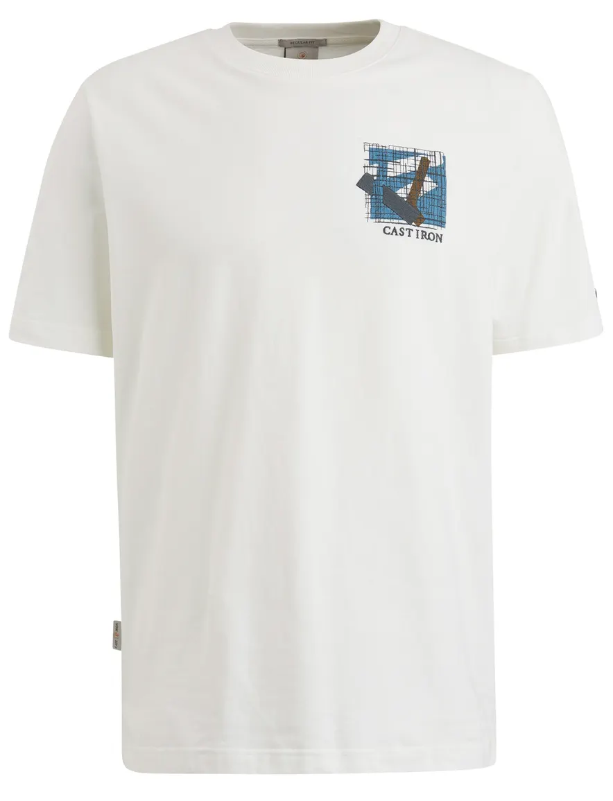 Cast Iron T-shirt jersey wit met opdruk katoen