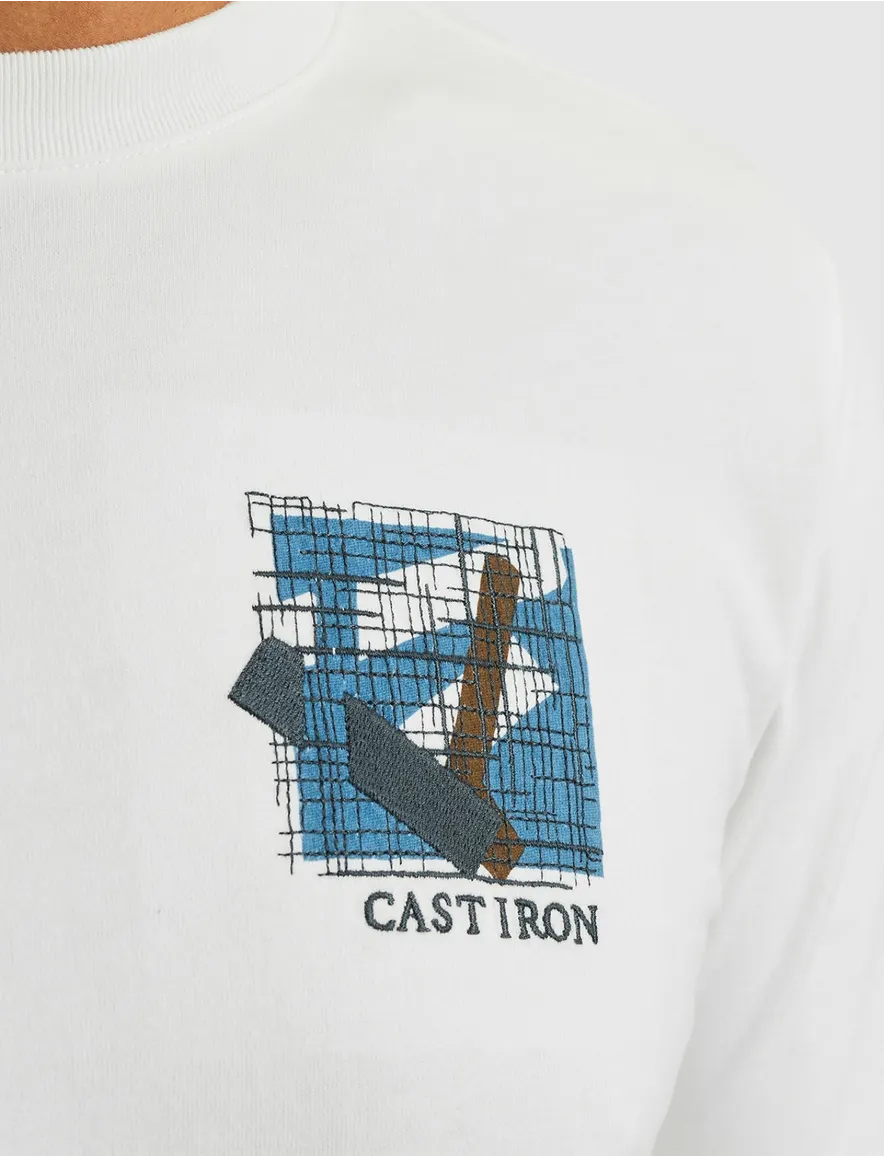 Cast Iron T-shirt jersey wit met opdruk katoen