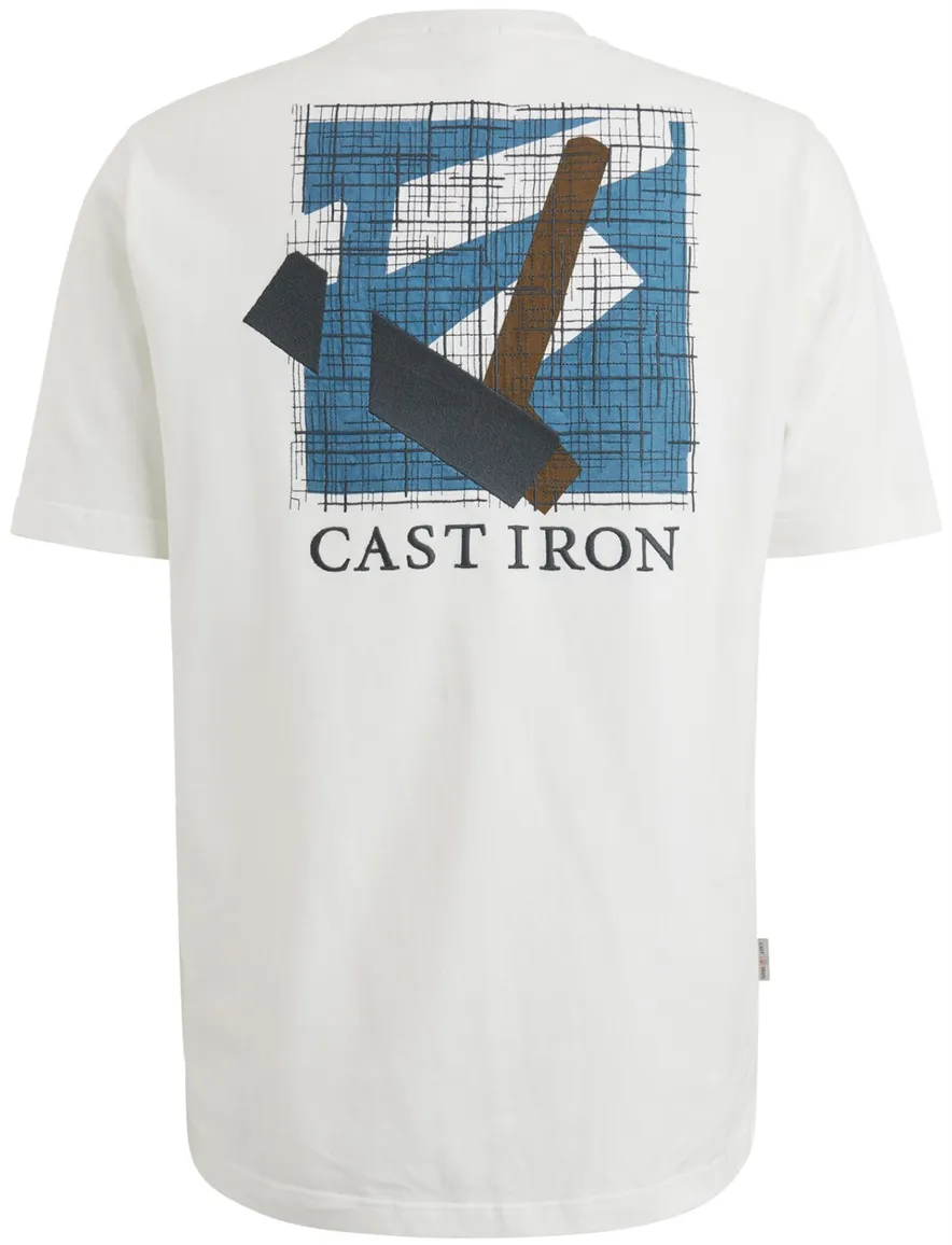 Cast Iron T-shirt jersey wit met opdruk katoen