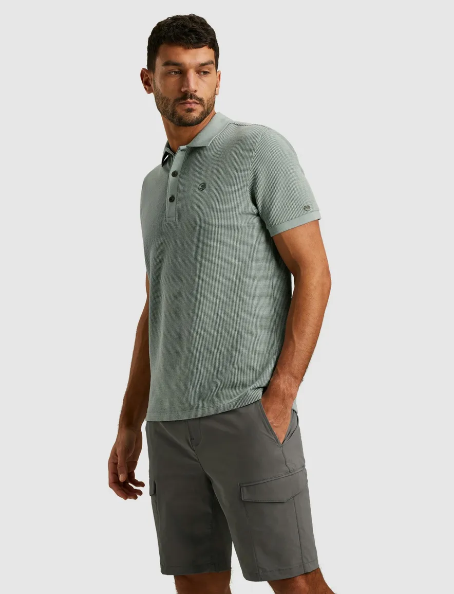 Polo Cast Iron blauw korte mouwen katoen