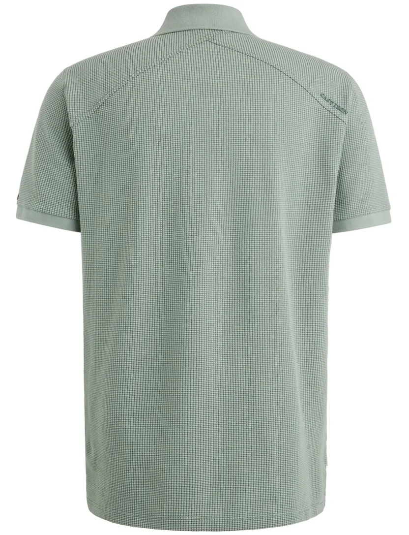 Polo Cast Iron blauw korte mouwen 3 knoops