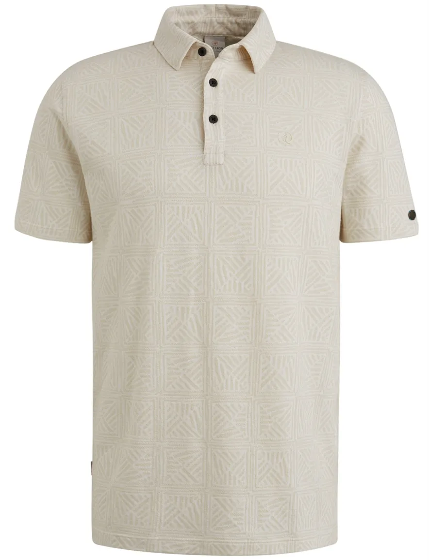 Cast Iron polo beige design korte mouw