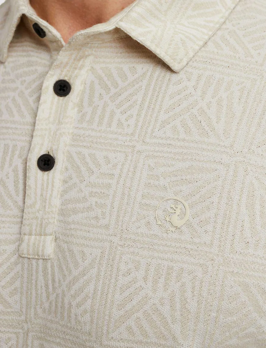 Cast Iron polo beige design korte mouw